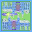 Autistic Art Blue Castle hernyóselyem kendő 70 x 70 cm