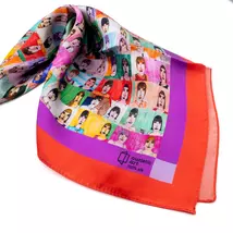 Autistic Art Face-Book silk scarf 70 x 70 cm