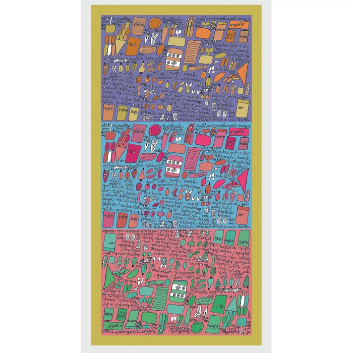 Autistic Art Market Place hernyóselyem kendő 70 x 140 cm