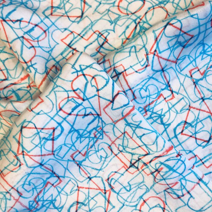 Autistic Art Shapes hernyóselyem díszzsebkendő 30x30 cm